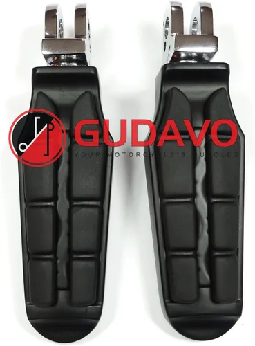 Miniatura 10 de Piernas delanteras o traseras de aluminio para motocicleta, pedal negro con soportes para Victory All Hammer (delantero (para piloto), estilo: 2