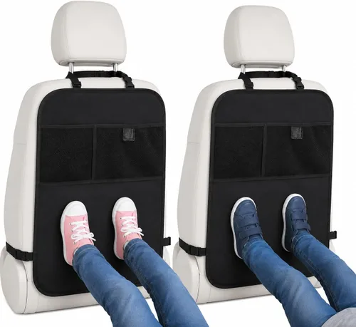 Miniatura 10 de Enovoe - Tapetes contra patadas, protector de asiento trasero para niños, 2 unidades, funda para asiento trasero de coche de calidad prémium, ofrece
