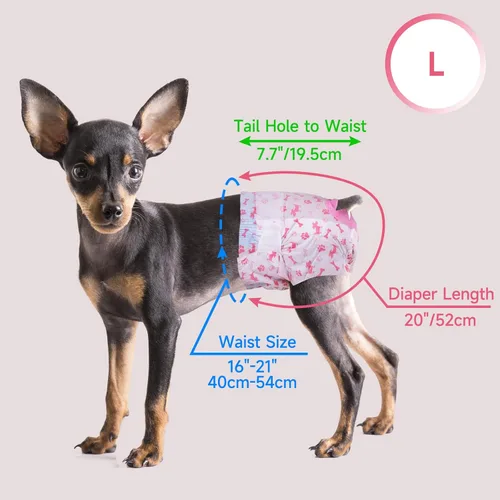 Miniatura 6 de Pet Soft Pañales Desechables para Perros - Pañales para Perras con Orificio de Cola de Espuma Ajustable, Ultra Protección Pañales para Cachorros