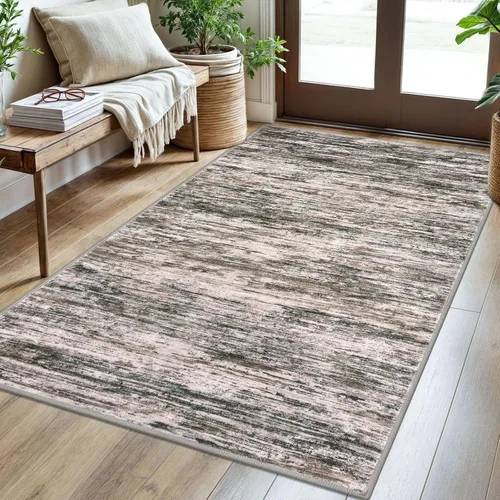 Miniatura 139 de SIILOOM 2 x 3 Alfombra moderna y abstracta para entrada, alfombra neutra azul marino gris multicolor súper suave de área pequeña, alfombras lavables