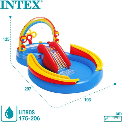 Miniatura 3 de Intex Hinchable, diseño de arcoíris anillo centro de juego, 117" x 76" x 53," para edades entre 2 + 2-Multicolor