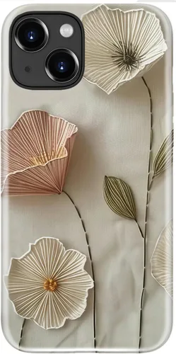 Miniatura 18 de Funda para iPhone 12 Mini, compatible con carga inalámbrica, protección de doble capa con elegante diseño de flores silvestres, silicona suave +