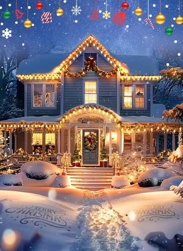 Miniatura 8 de Brightown C7 - Luces LED de Navidad blancas cálidas para exteriores, cadena de luces de Navidad de 17 pies con 25 bombillas de plástico, luces