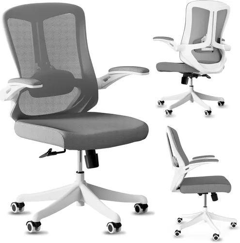 Silla de oficina, silla ergonómica de escritorio cómoda para el hogar, silla de juegos con respaldo medio con ruedas, altura ajustable, soporte
