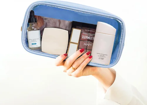 Miniatura 5 de KOTORA Bolsa de maquillaje transparente, bolsa de cosméticos, pequeña bolsa pequeña, bolsa de aseo aprobada por la TSA, bolsas de aseo