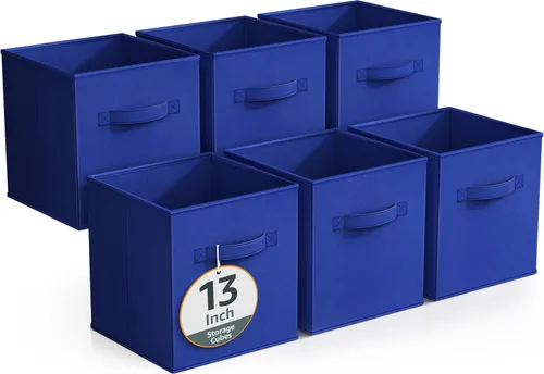 Miniatura 12 de Sorbus - Contenedores de almacenamiento de 11 pulgadas, cestas plegables de tela para organizar despensa, armario, estante, caja de juguetes, cubo