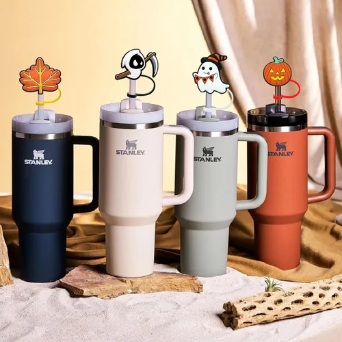 Miniatura 3 de 4 piezas de cubiertas de pajitas de Halloween - Cubierta de pajita espeluznante para vaso Stanley, accesorios de pajitas de silicona para vasos