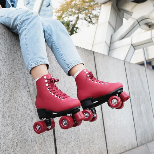Miniatura 6 de Wiwiy Patines de Rodillo para Mujeres y Hombres - Cuatro Patines de Cuatro Ruedas Brillantes Ajustables