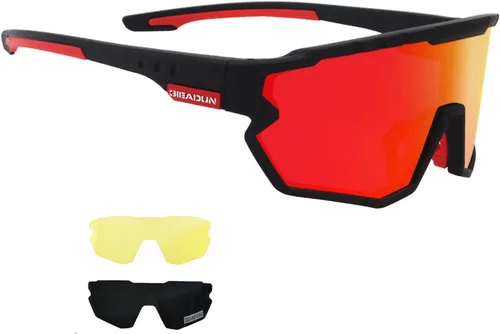 Polarized Men Women Sports Sunglasses, UV400 Wrap-Around Cycling Baseball TR90 Eyewear for Fishing Driving Softball Negro