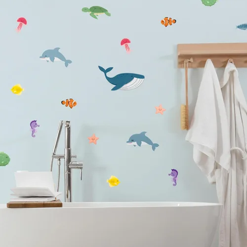 Miniatura 6 de Teddylabels - Las calcomanías del Mar Profundo - Pegatinas de pared fáciles de aplicar y extraíbles: Transforma el dormitorio de tu niño pequeño