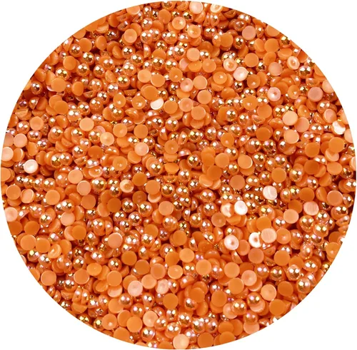 Miniatura 40 de 1000 piezas de cuentas de perla media de 5 mm cuentas de perla plana cuentas de perla redondas planas de plástico para manualidades, embellecimiento