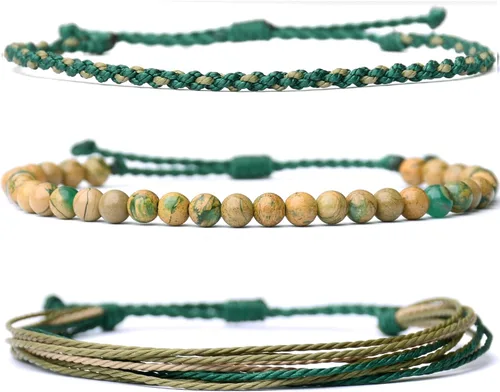 Miniatura 37 de Pulsera curativa hecha a mano con cuentas de piedra natural, regalo para hombres, pulsera de cuerda ajustable