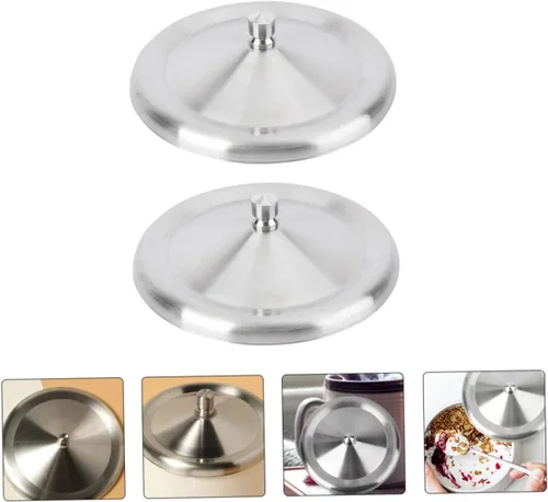 Miniatura 6 de Cabilock Tapas de taza de acero inoxidable a prueba de fugas de 3.14 pulgadas, juego de 2 tapas para tazas de agua con bordes lisos para tazas
