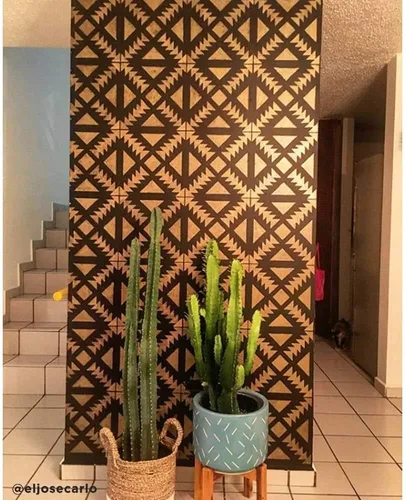 Miniatura 8 de Plantilla de azulejos aztecas, plantillas de azulejos para pintar suelos de azulejos, plantillas de azulejos reutilizables para pisos de linóleo