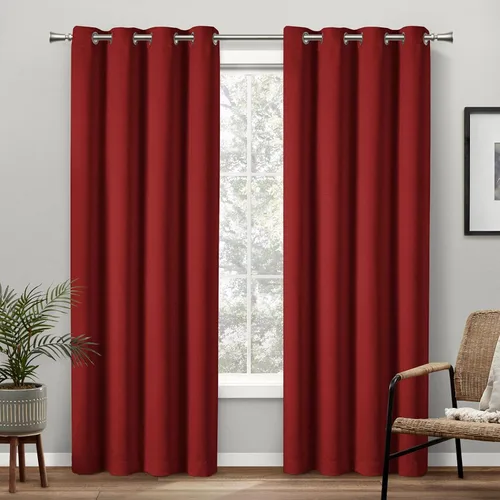 Miniatura 8 de Exclusive Home Curtains - Par de paneles de cortinas, modelo Academy, con ojales para bloqueo total de luz Blanco