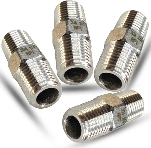 Miniatura 12 de 1" Tetina macho hexagonal, accesorios de tubería de acero inoxidable 304, adaptador de tubería roscada NPT de 1 pulgada, conectores de tetinas