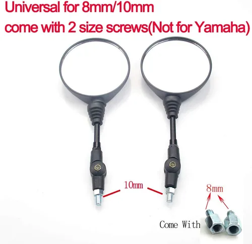 Miniatura 4 de Espejos laterales retrovisores para motocicleta, espejos redondos plegables de 0.315 in/0.394 in, espejo retrovisor universal plegable
