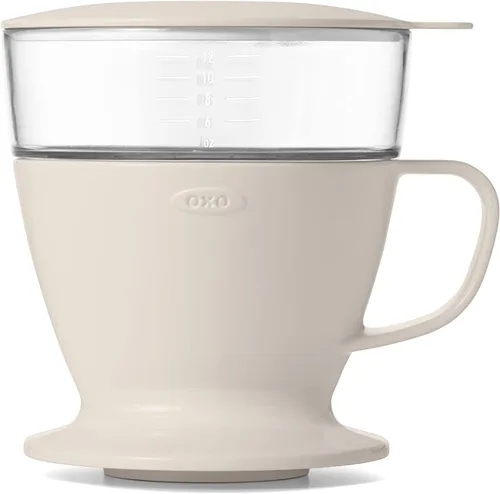 OXO Good Grips Vierta sobre el fabricante de café con el tanque de agua, Coffee Maker, vertido, Blanco
