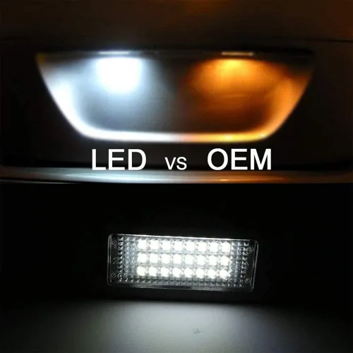 Miniatura 5 de AUTOXBERT 2PCS Luces LED para Placa de Matrícula para BMW 1 3 5 X Series E82 E88 E90 E91 E92 E93 E39 E60 E61 X1 X3 X5 X6 Conjunto de Luces de Placa