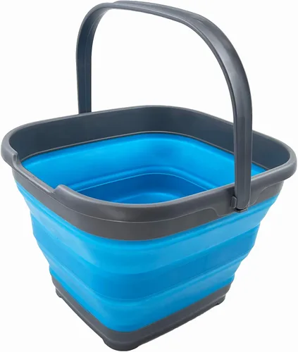 Miniatura 12 de SAMMART Cesta rectangular plegable de 10 litros (2.6 galones) (gris/negro (juego de 2))