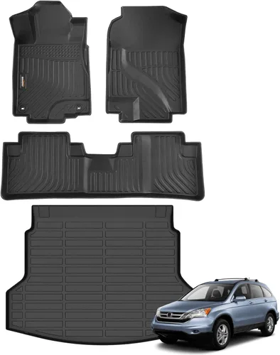 Miniatura 38 de Alfombrillas para todo tipo de clima y forro de carga para Volkswagen Atlas 2018-2025 (asiento de cubo de 6 pasajeros), juego completo de 3 filas