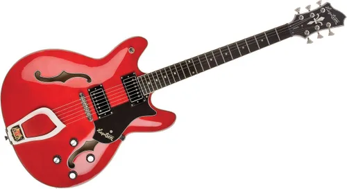 Miniatura 9 de Hagstrom Guitarra eléctrica semihueca Viking - Negro brillante