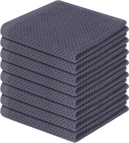 Miniatura 155 de Homaxy Paños de cocina de 100% algodón con tejido de gofre, ultra suaves, absorbentes, de secado rápido, 12 x 12 pulgadas, paquete de 6, amarillo