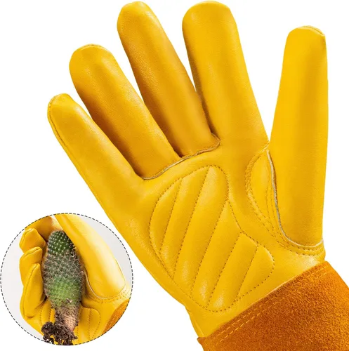 Miniatura 3 de Guantes de jardinería Acdyion para mujeres/hombres, poda de rosas, a prueba de espinas y cortes, protección larga de antebrazo, guante resistente