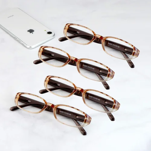Miniatura 7 de 4 pares de lentes para lectura con bloqueo de luz azul para mujeres y hombres 4key001_marrón