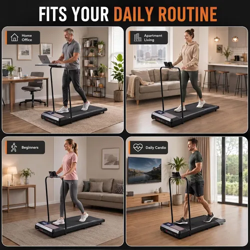 Miniatura 9 de Walking Pad with Handle Bar, 8% Incline, Compact Under Desk Treadmill 2.5HP quiet motor, 265 lb capacity, 0.6-4 MPH speed, 15 x 35.4 in belt