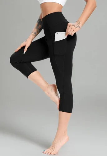 Miniatura 7 de FITTOO Leggings capri de yoga con bolsillos para mujer