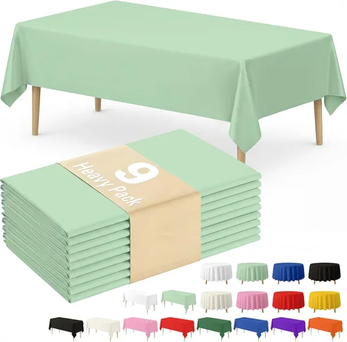Miniatura 33 de Fixwal Mantel de plástico negro desechable de 54 x 108 pulgadas, mantel rectangular impermeable, paquete de 5 para graduación, decoración de fiesta