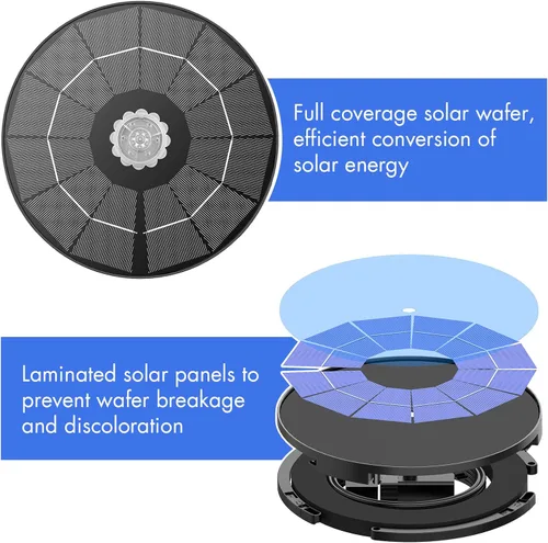 Miniatura 7 de AISITIN Bomba de Fuente Solar de 3.5W para Características de Agua Exterior Fuente de Baño Solar DIY para Pájaros con Múltiples Boquillas, Fuente