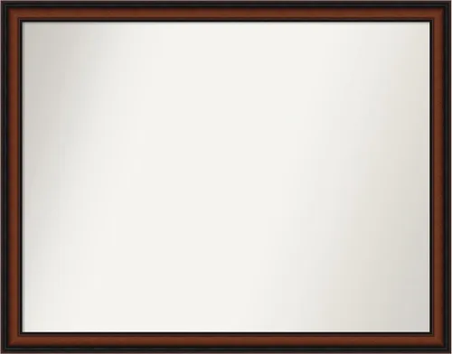 Miniatura 127 de Amanti Art Espejo de pared personalizado no biselado (24 x 27 pulgadas), marco estrecho de nogal chipre - varios tamaños personalizados - Espejo