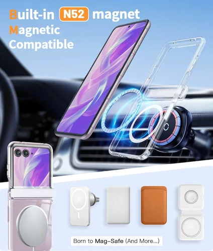 Miniatura 900 de FNTCASE Funda para iPhone 13 Pro-Max: Fundas magnéticas transparentes compatibles con Magsafe Slim anti amarillamiento protección contra caídas