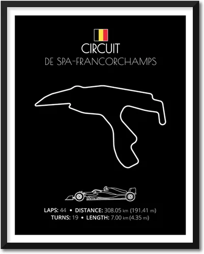 Miniatura 20 de Custom Car Posters Póster hecho a mano compatible con Autodromo Enzo e Dino Ferrari (Imola, Italia), póster de pista de carreras diseñado