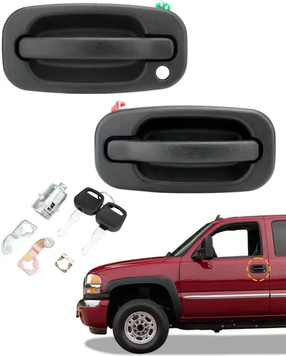 Miniatura 14 de Manija de puerta exterior sin llave, compatible con Chevy Silverado Suburban Tahoe Avalanche 1999-2007, GMC Sierra Yukon, Cadillac Escalade, lado