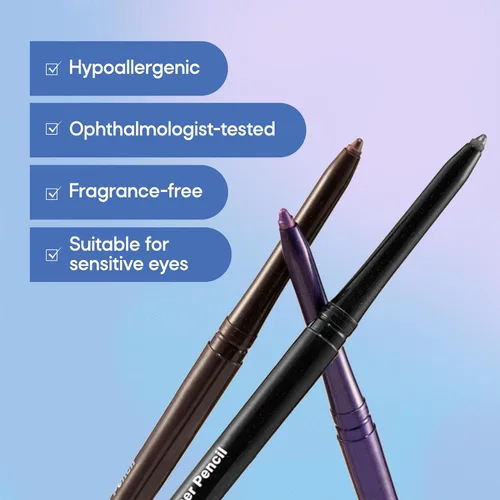 Miniatura 12 de Almay Lápiz delineador de ojos para todo el día, a prueba de manchas, maquillaje de ojos impermeable, hipoalergénico, sacapuntas integrado, 205 Negro