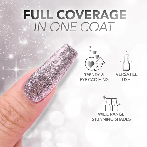 Miniatura 4 de KIARA SKY LED UV Soak Off Platinum Gel FX (Mar profundo - Una capa de purpurina de aluminio)