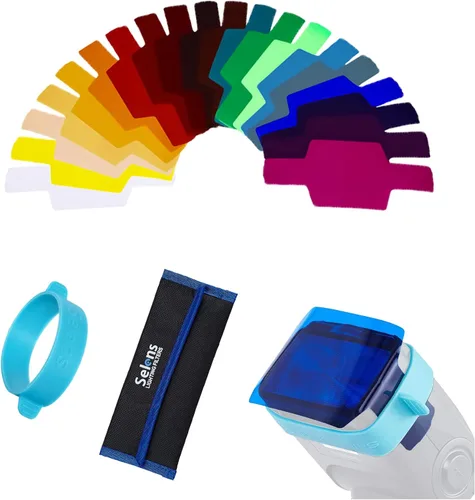Flash universal Selens, filtro de Iluminación de gel, kits de combinación para luz de flash de cámara. SE-CG20