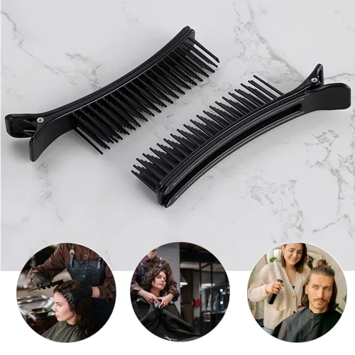 Miniatura 6 de Pinzas para el cabello para peinar, cortar y teñir, 4 pinzas antideslizantes para peine para uso en salón o en el hogar, accesorios de bricolaje