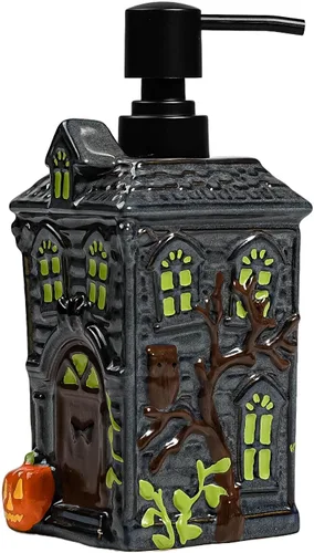 Miniatura 8 de Dispensador de jabón con forma de gato negro, dispensador de jabón de cerámica divertido, aceite esencial recargable de 15 onzas, dispensador