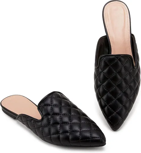 Miniatura 2 de Sandalias planas trenzadas con punta puntiaguda para mujer, sin espalda, tacón bajo, con corte casual