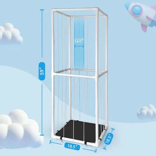 Miniatura 3 de Almacenamiento de Zoológico de Animales de Peluche - Organizador Alto de Juguetes de Material PVC con Cordones Elásticos y Estante, Casa