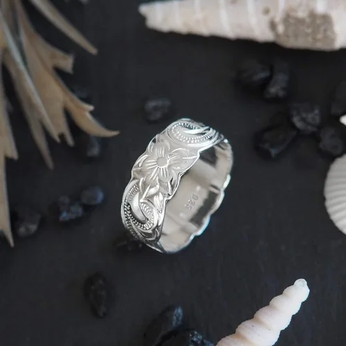 Miniatura 4 de Anillo de boda hawaiano de plata de ley 0.295in