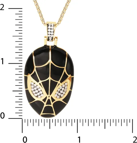 Miniatura 4 de Marvel Jewelry for Men, Spiderman, Black Panther Sterling Silver Cubic Zirconia Pendant Necklaces, 24" Box Chain