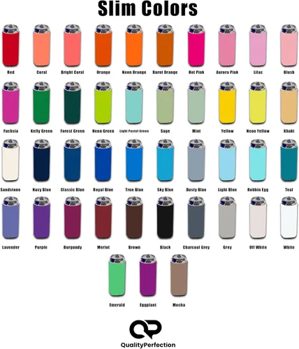 Miniatura 8 de QualityPerfection Fundas delgadas para enfriar latas, cerveza/energía (paquete de 6) para bebidas en blanco, 12 onzas, alta calidad, 0.157 in