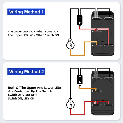 Miniatura 5 de RVBOATPAT Interruptor basculante de barco marino, 2 unidades, 12 V, 20 A, interruptor de barra de luz, luz LED azul, 5 pines, encendido y apagado