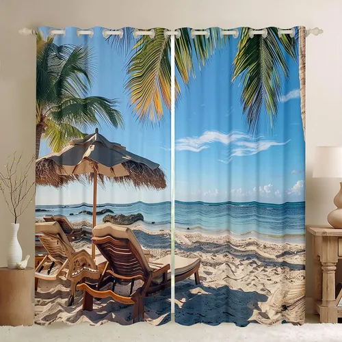 Miniatura 34 de Feelyou Cortinas opacas con estampado de leopardo para dormitorio, sala de estar, safari, cortinas de oscurecimiento de habitación con purpurina