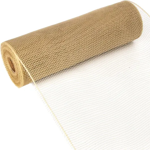 Ribbli Cinta de malla beige, 10 pulgadas x 30 pies (10 yardas), uso para guirnaldas de corona de Pascua y decoración de otoño (no metálica)